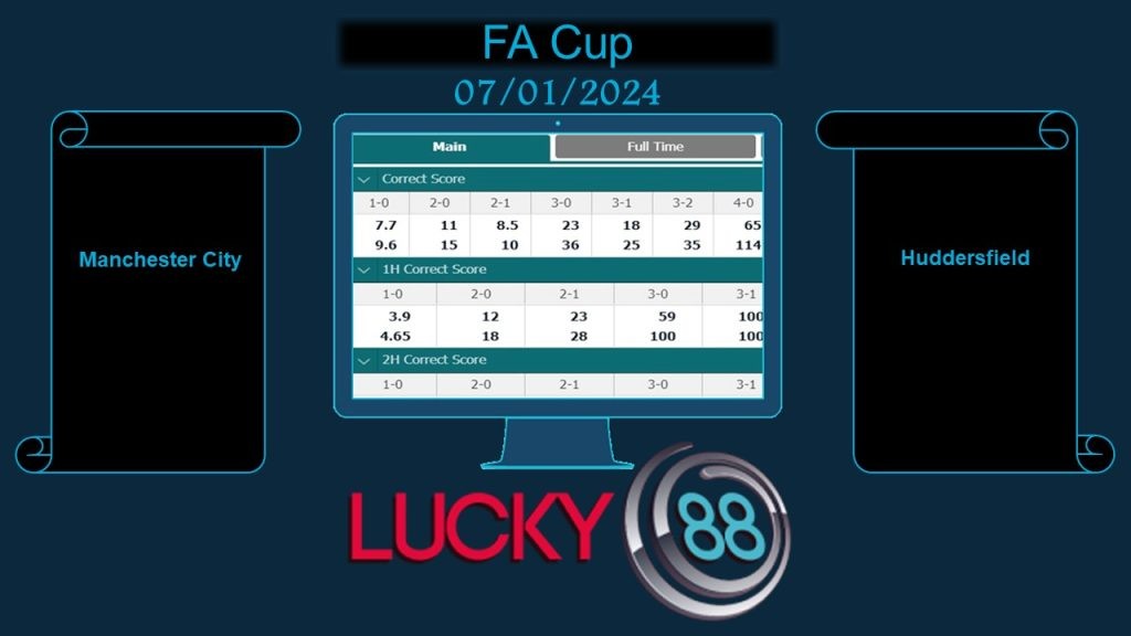 LUCKY88 Manchester City vs Huddersfield, Soi kèo bóng đá hôm nay 07/01/2024, FA Cup