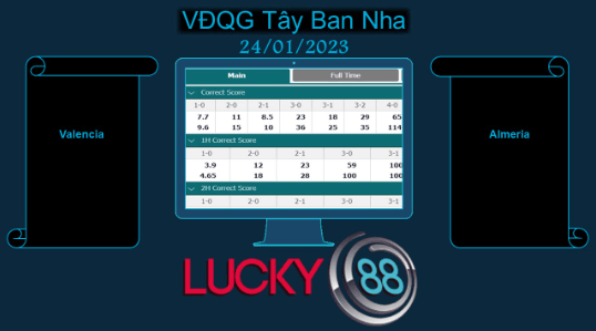 LUCKY88 Valencia vs Almeria, Soi kèo bóng đá hôm nay 24/01/2023, VĐQG Tây Ban Nha