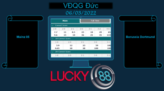 LUCKY88 Mainz 05 vs Borussia Dortmund , Soi kèo bóng đá hôm nay 06/03/2022 VĐQG Đức