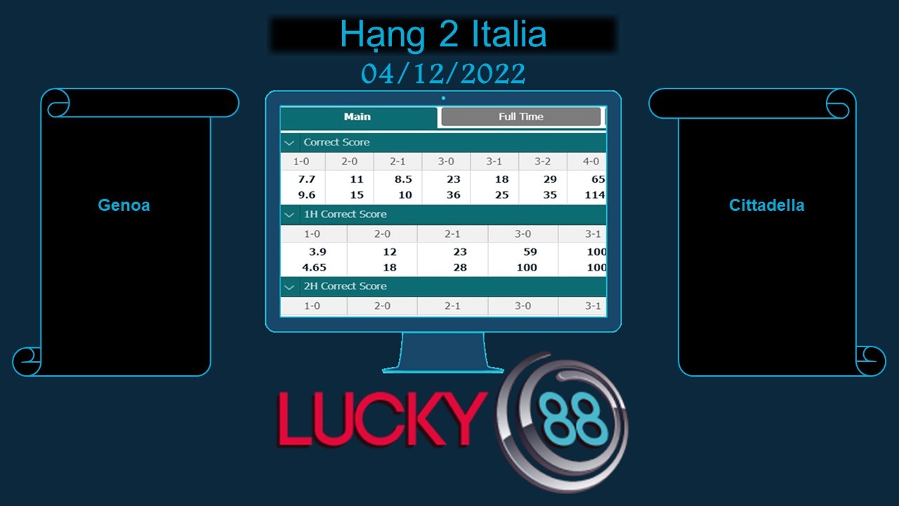 LUCKY88 Genoa vs Cittadella , Soi kèo bóng đá hôm nay 04/12/2022,  Hạng 2 Italia
