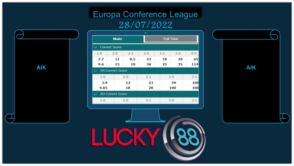 LUCKY88 AIK vs Vorskla , Soi kèo bóng đá hôm nay 28/07/2022, Europa Conference League