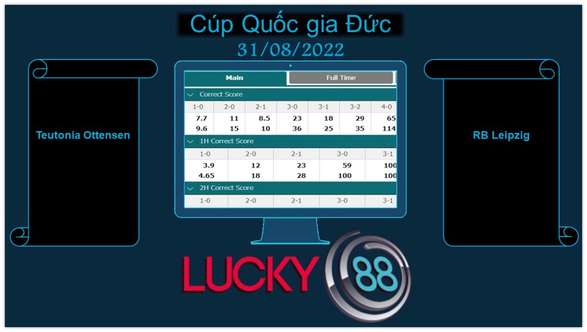 LUCKY88 Teutonia Ottensen vs RB Leipzig, Soi kèo bóng đá hôm nay 31/08/2022, Cúp Quốc gia Đức